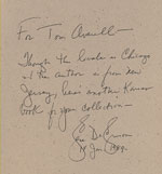 image of inscription by Gene DeGruson to Tom Averill in his copy of The Jungle
